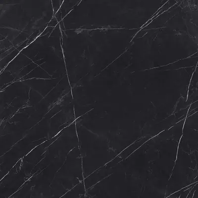 Grande lastra sottile da 6 mm in gres effetto marmo nero con venature bianche